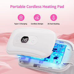 Hirane portable heating pad vibration modes providing soothing massage