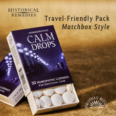 Historical Remedies Calm Drops travel case pictured for calm on the go.