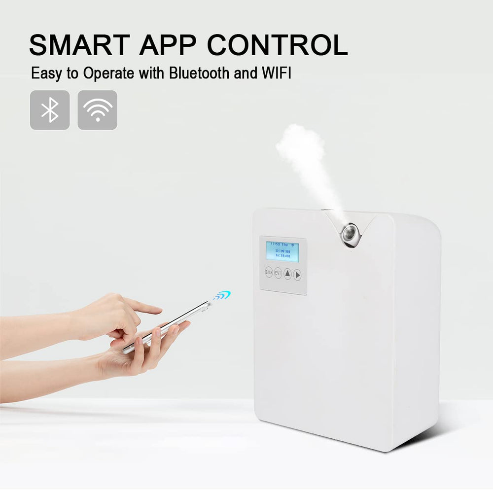 Hitish Smart Scent Air Machine with 300ml bottle demonstrating long-lasting fragrance
