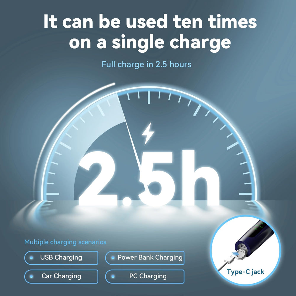 Hitoth built-in LED indicator to monitor mode and battery.