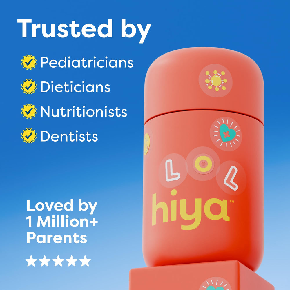 Third-party testing seal on HIYA Iron+ packaging