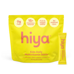Hiya Kids Multivitamin stick dispense for easy, sugar-free daily nutrition.