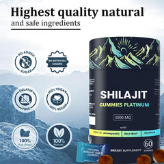Individually wrapped Hlonns Shilajit Gummies for travel-friendly use.