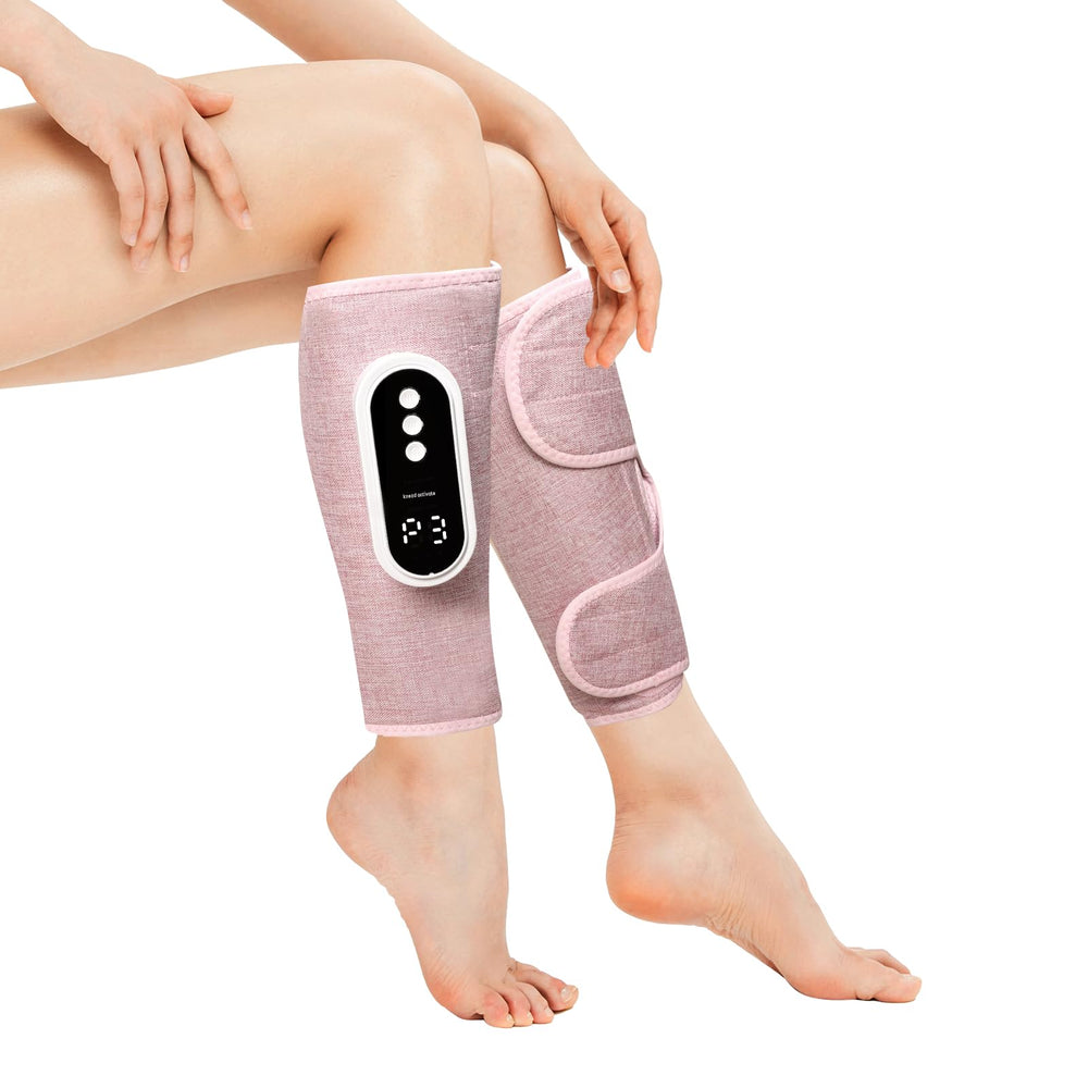 hlpsionlp air compression leg massager pink close-up for calf relaxation and improved circulation.