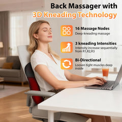 HLTHSKY back massager with 3D kneading rollers in action