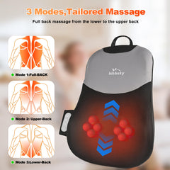 hlthsky back massager heat therapy highlighting warm joints and spine area