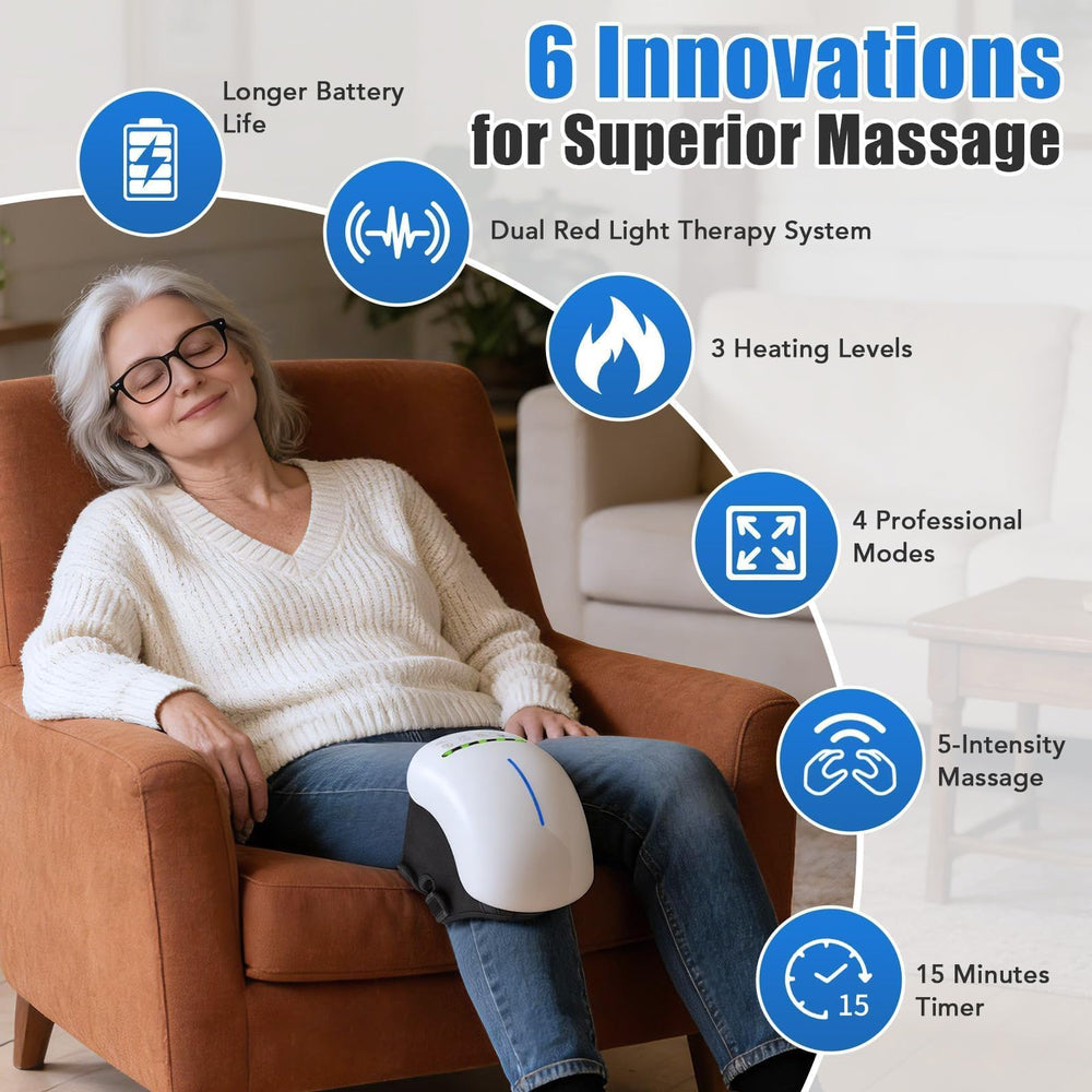 HLTHZONE massager uses dual red light for deep relaxation.