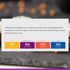 HMR Bar flavors sampler closeup communicates five tasty options.