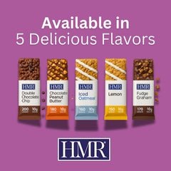 HMR Bars topping drizzle detail emphasizes flavor variety.