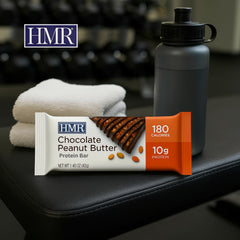 HMR chocolate peanut butter protein bar appetizing after workout snack