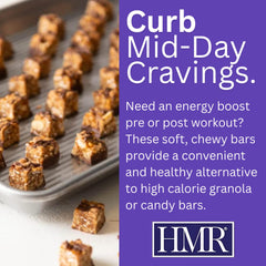 HMR Fudge Graham Bar beside coffee for a quick energy lift