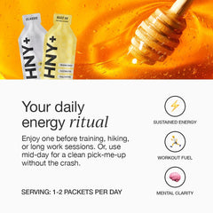HNY+ Buzz gel ingredients label highlighting clean natural components