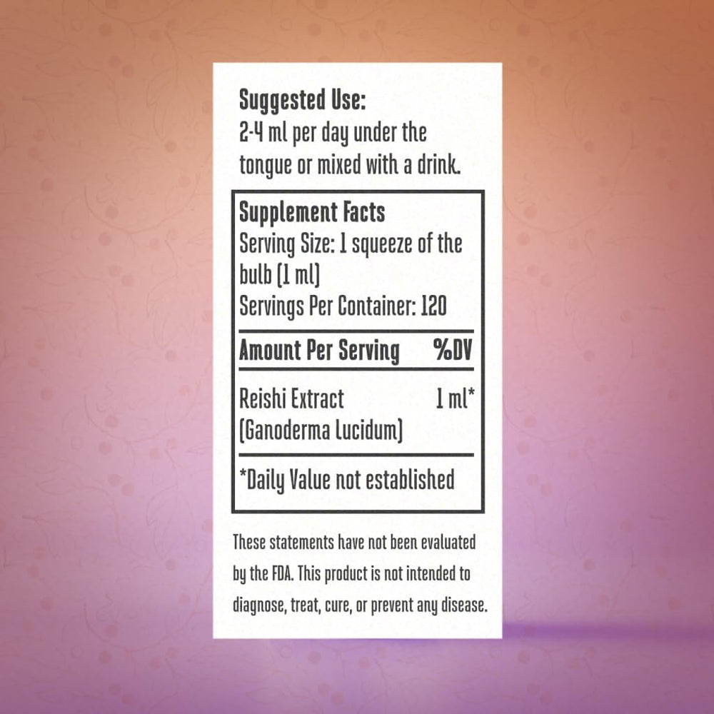 Hodgins Harvest Organic Reishi tincture bottle with dropper for easy dosing.
