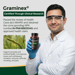 HojaSana Graminex rye pollen details showing prostate-supporting blend