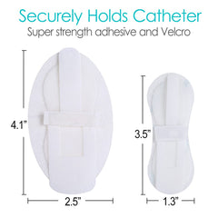 Hola Health transfer-set holding design secures tubing and reduces tugging.