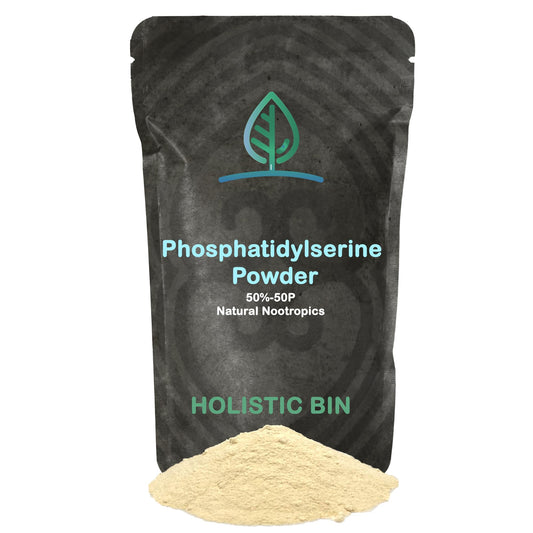 Holistic Bin phosphatidylserine powder bottle supports memory and mental clarity.