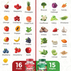 Holistic Choice Fruits Gummies close-up texture, juicy berry bite for daily nutrition