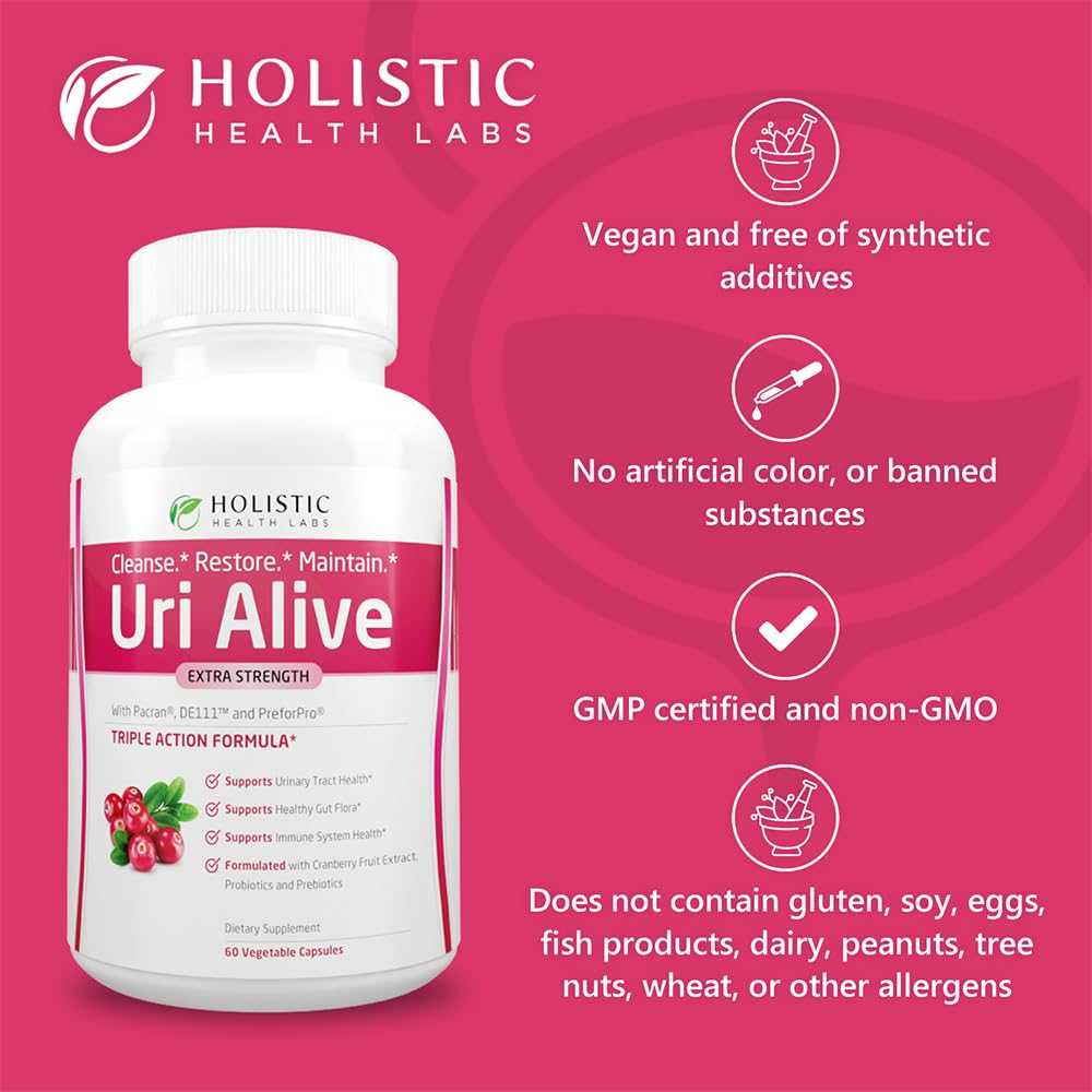 Uri Alive capsules for daily urinary and gut health support.