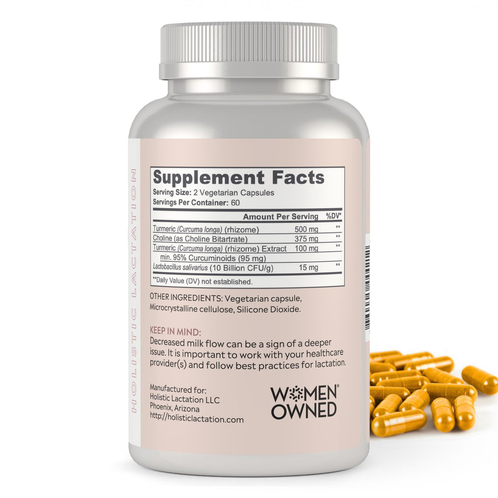 Holistic Lactation Lactation Flow Formula packaging with mom and baby to imply partnership