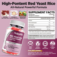 HOLLEGEND CoQ10 gummies close-up highlighting sugar-free vegan formula