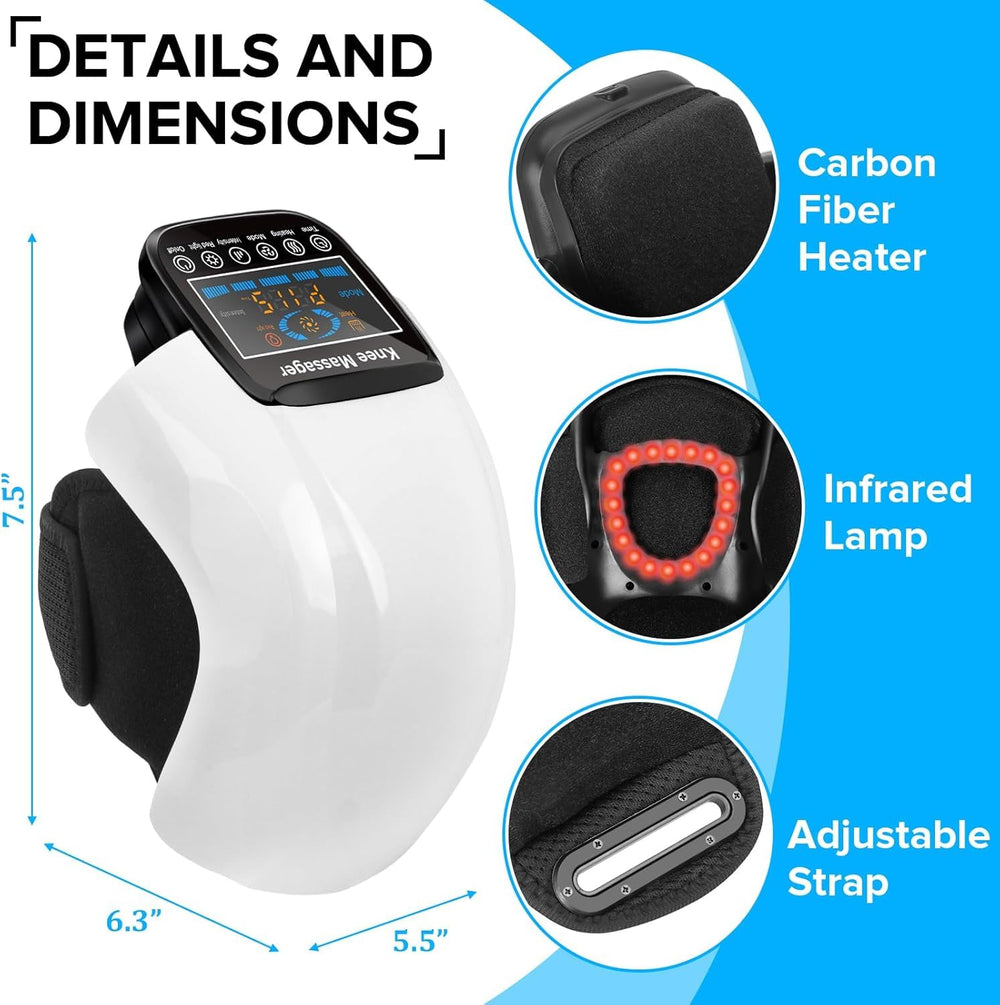 HOLLOII knee massager is cordless and portable for on-the-go use