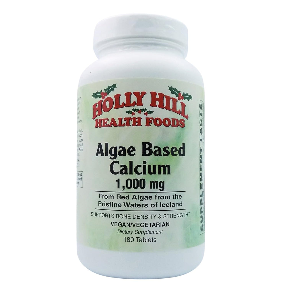 Holly Hill Health Foods algae calcium bottle supports daily mineral intake for bone health