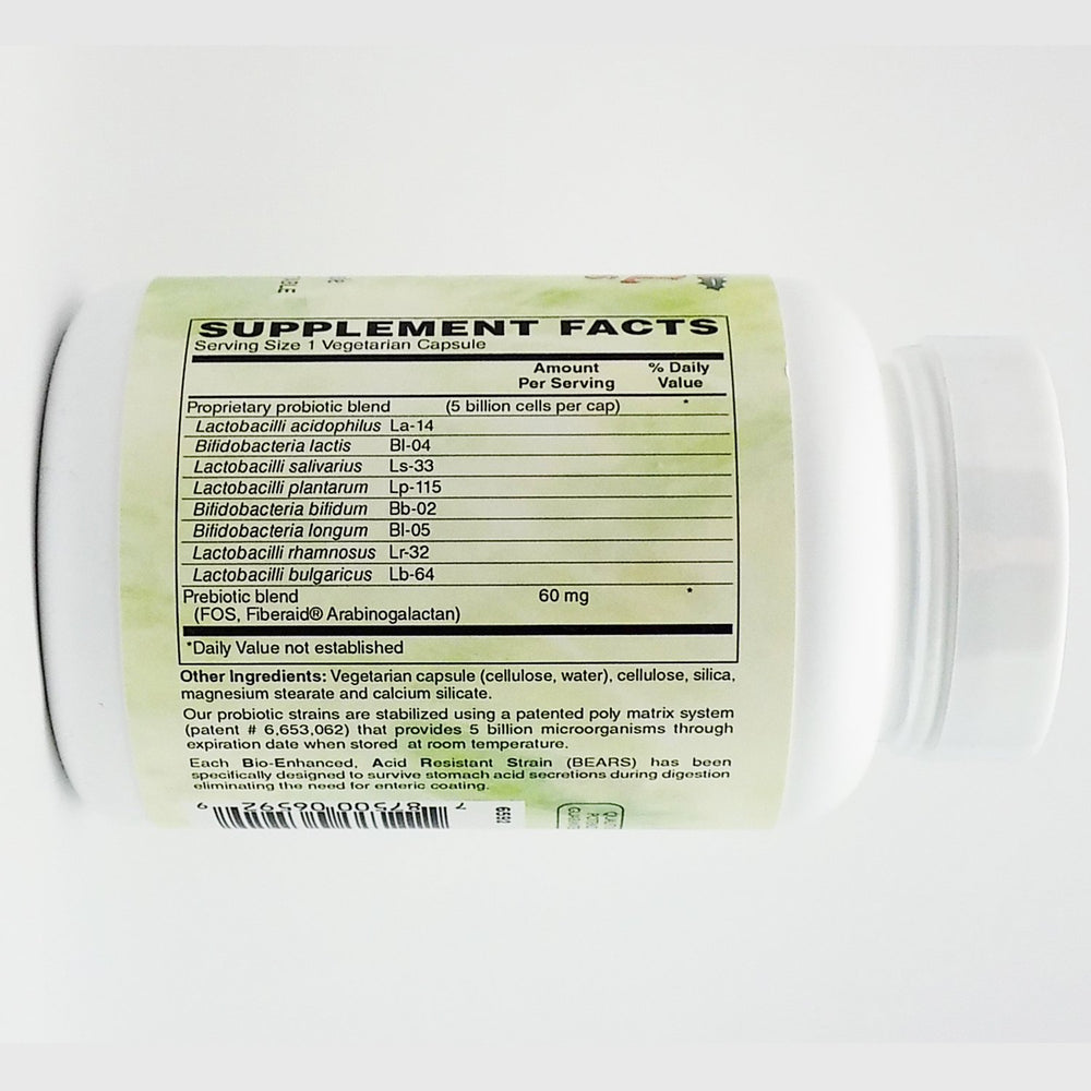 Holly Hill Suprema Dophilus capsules close-up for dairy-free probiotic intake