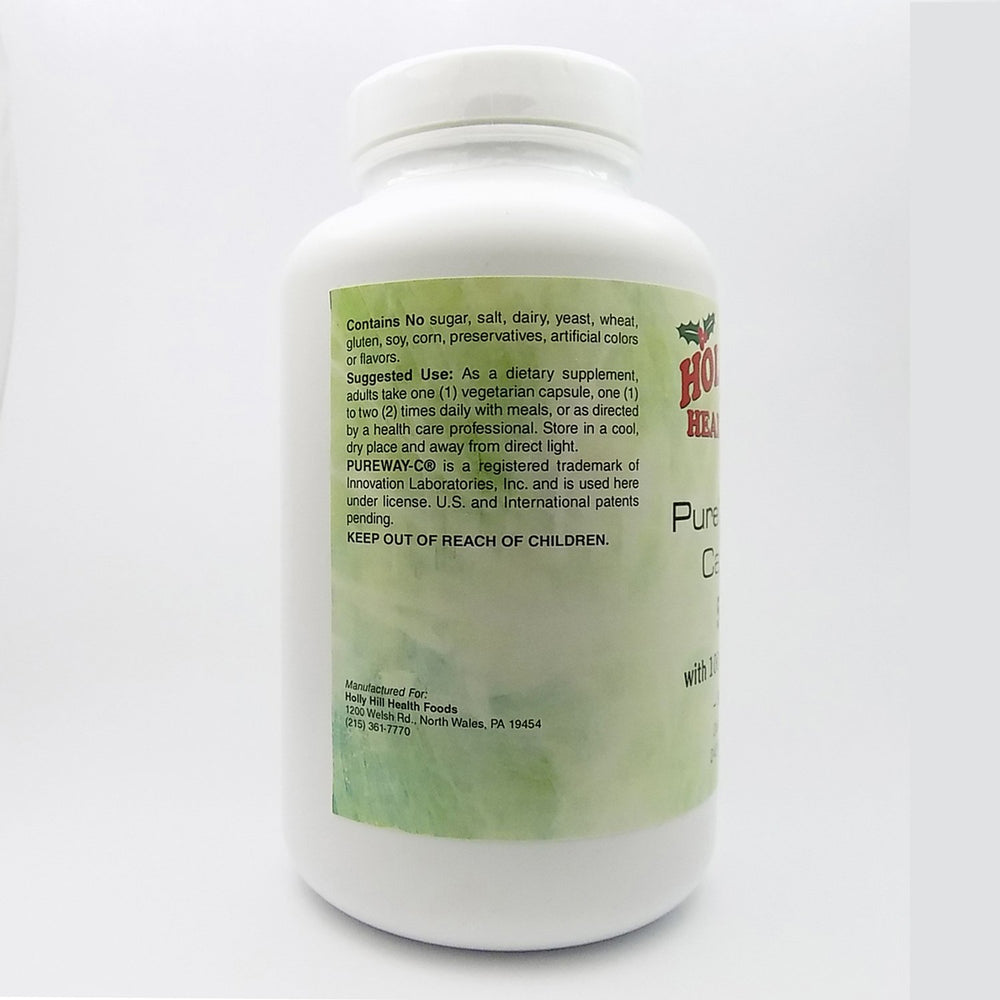 Holly Hill PureWay-C with bioflavonoids packaging highlighting antioxidant benefits.