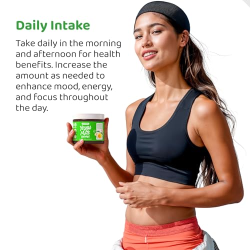 HOLYMARY Yerba Mate Gummies label detail highlighting vegan, non-GMO, and gluten-free qualities