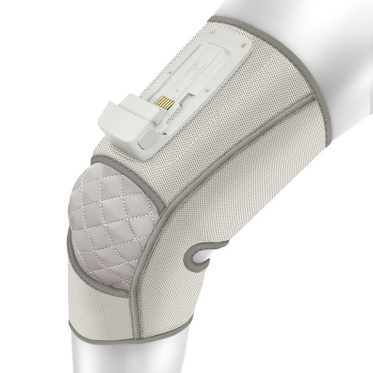 HoMedics Modulair Knee Wrap Massager in action delivering gentle knee compression for comfort