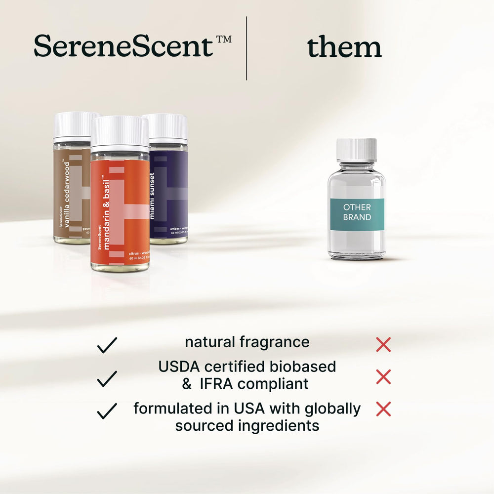 Homedics SereneScent three scent variety for a versatile home scent wardrobe.