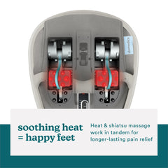 HoMedics Shiatsu Air Max Foot Massager heat feature providing soothing warmth.