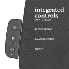 Three-zone control on the HoMedics cushion for customizable back relief.
