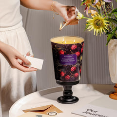 HomeLights decorative jar candle creating warm ambient glow.