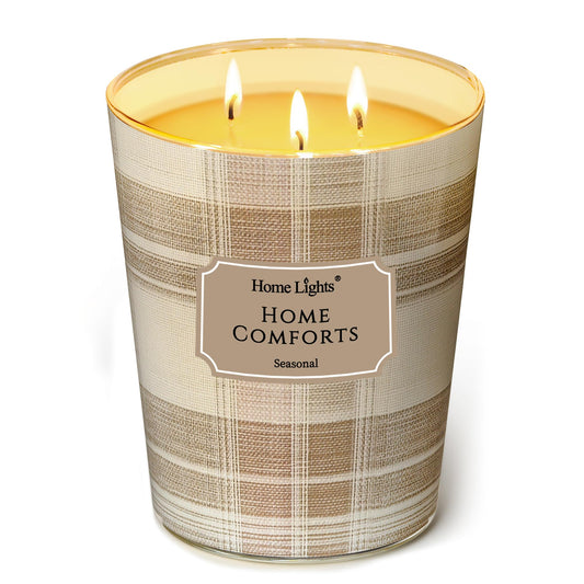 Homelights large jar scented candle creates a warm ambiance with long-lasting fragrance.