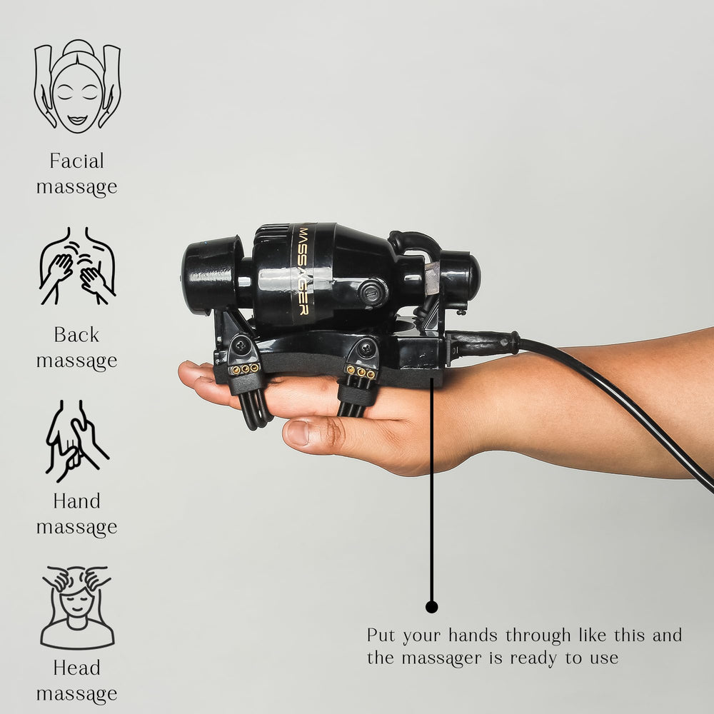 HOMORA floating action massage heads glide smoothly over shoulders for tension release