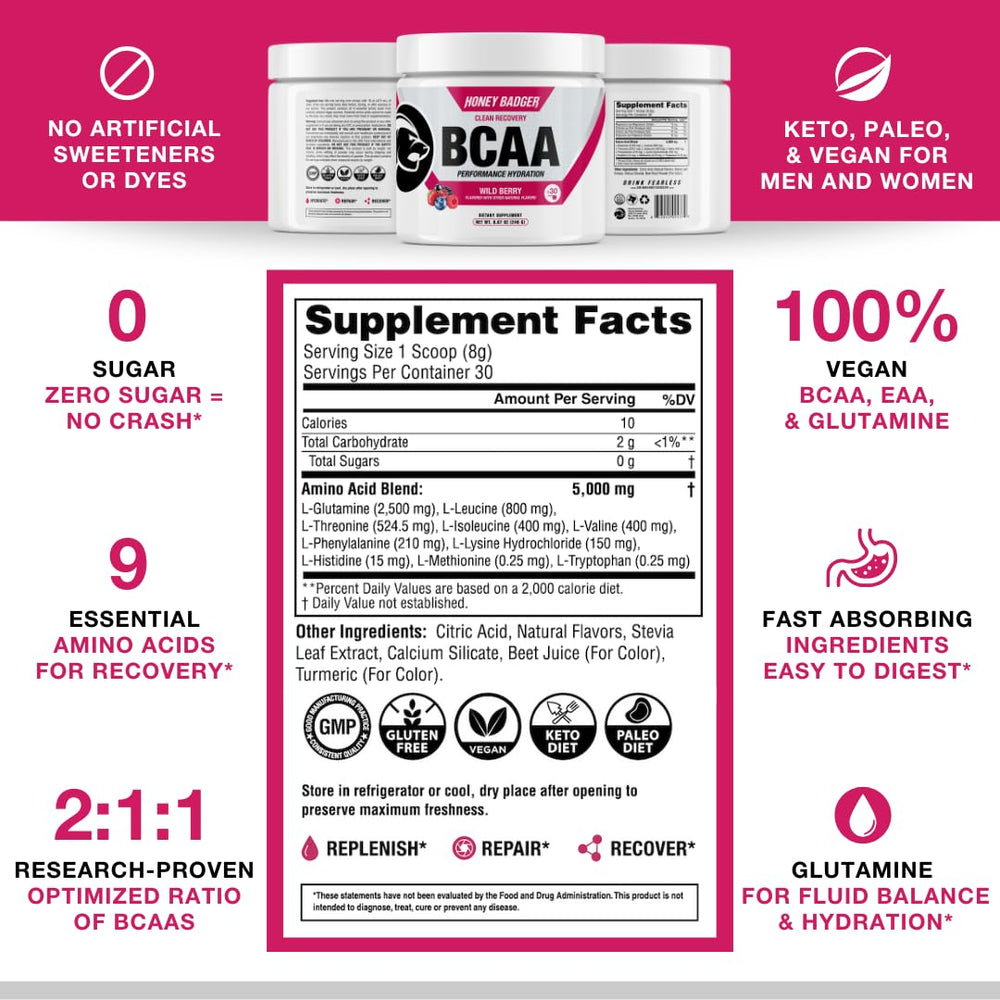 Wild berry flavored powder measuring scoop on gym bench.