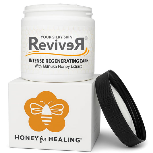 Honey for Healing Intensive Moisturizing Cream 8oz bottle pump for long-lasting hydration.