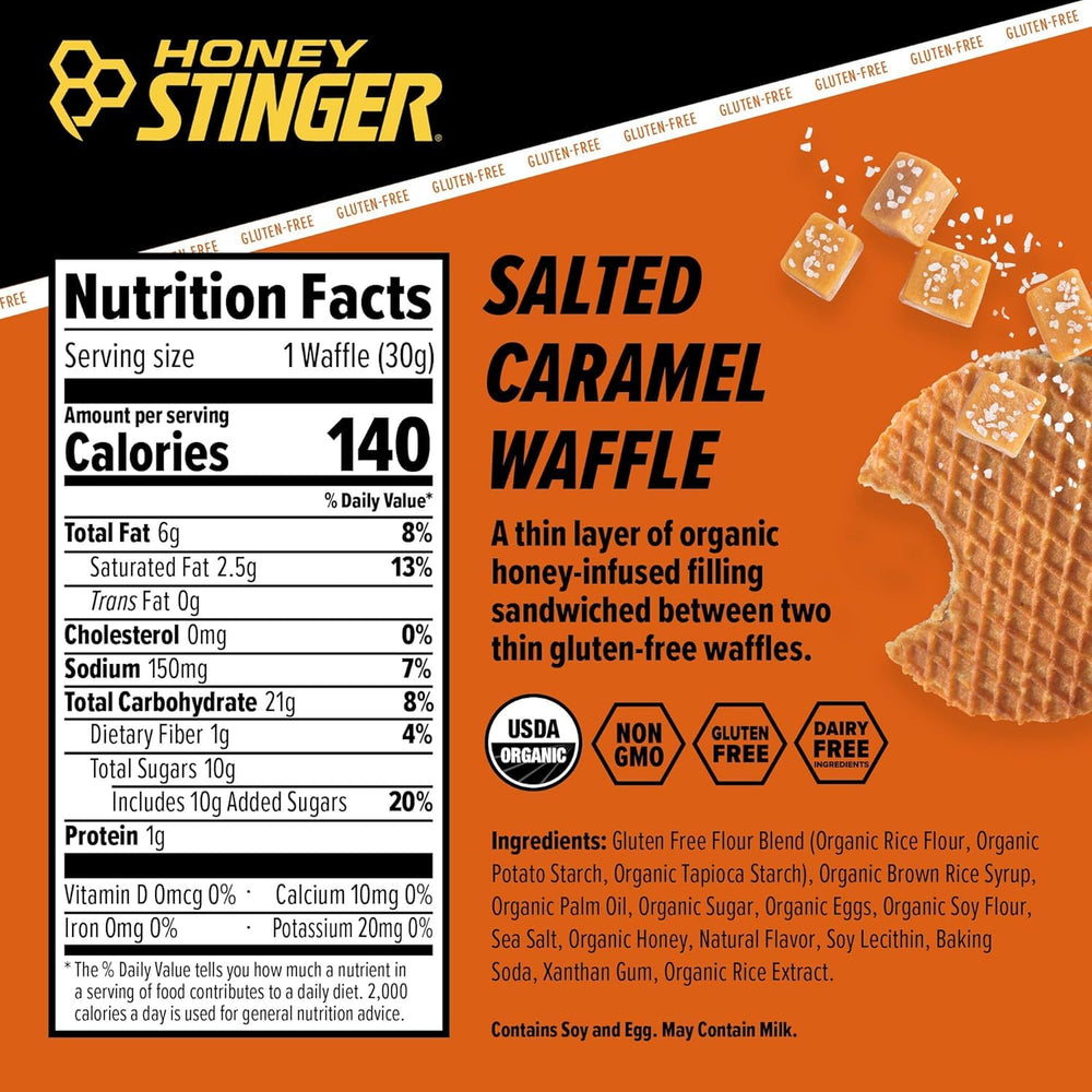 Honey Stinger energy waffle cinnamon flavor for warm workout boost