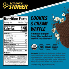 Honey Stinger energy waffle peanut butter flavor ideal for on-the-go energy
