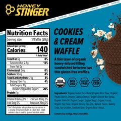 Close-up of salted caramel waffle revealing honey-infused filling and crisp texture
