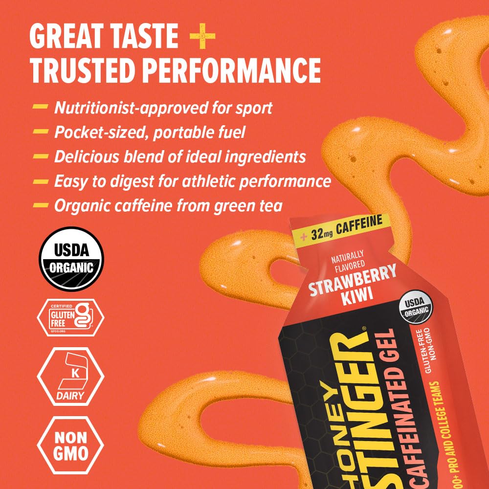 Honey Stinger gel in a gym bag for pre-workout fueling