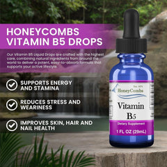 HoneyCombs B5 drops dropper close-up for precise dosing.