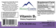 HoneyCombs Thiamine liquid drops in tea for easy mixing.