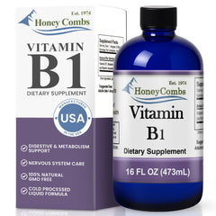 HoneyCombs Vitamin B1 liquid drops bottle for easy daily energy support