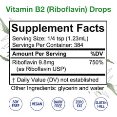 HoneyCombs Vitamin B2 Drops dispense bottle demonstrates simple daily dosing.