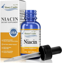 HoneyCombs Vitamin B3 liquid drops pour under tongue for fast absorption and daily energy support.
