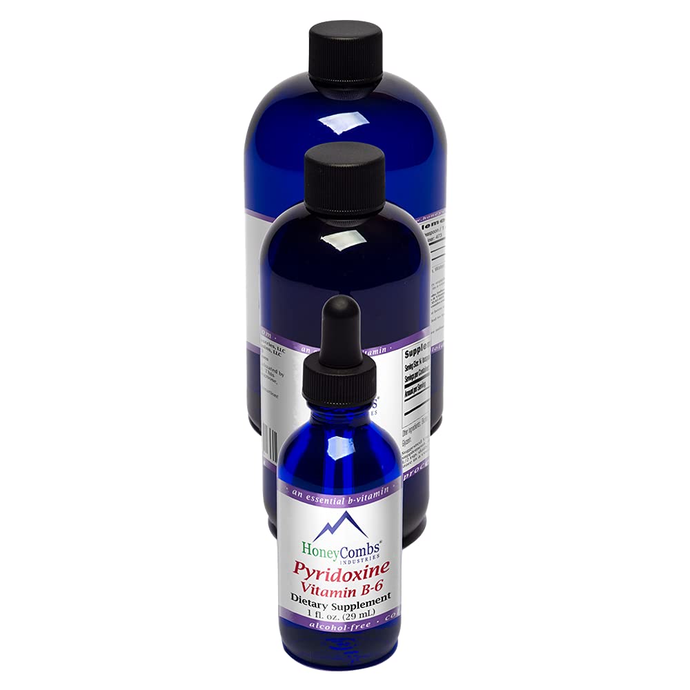 HoneyCombs Vitamin B6 Drops bottle being poured for energy support