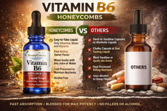 HoneyCombs Vitamin B6 liquid drops bulk packaging for families.