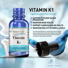 HoneyCombs Vitamin K Drops liquid-dosing is easy to measure.
